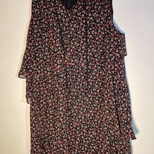 Libby Edelman tiered sleeveless blouse XL ruffle sheer tunic lentgth